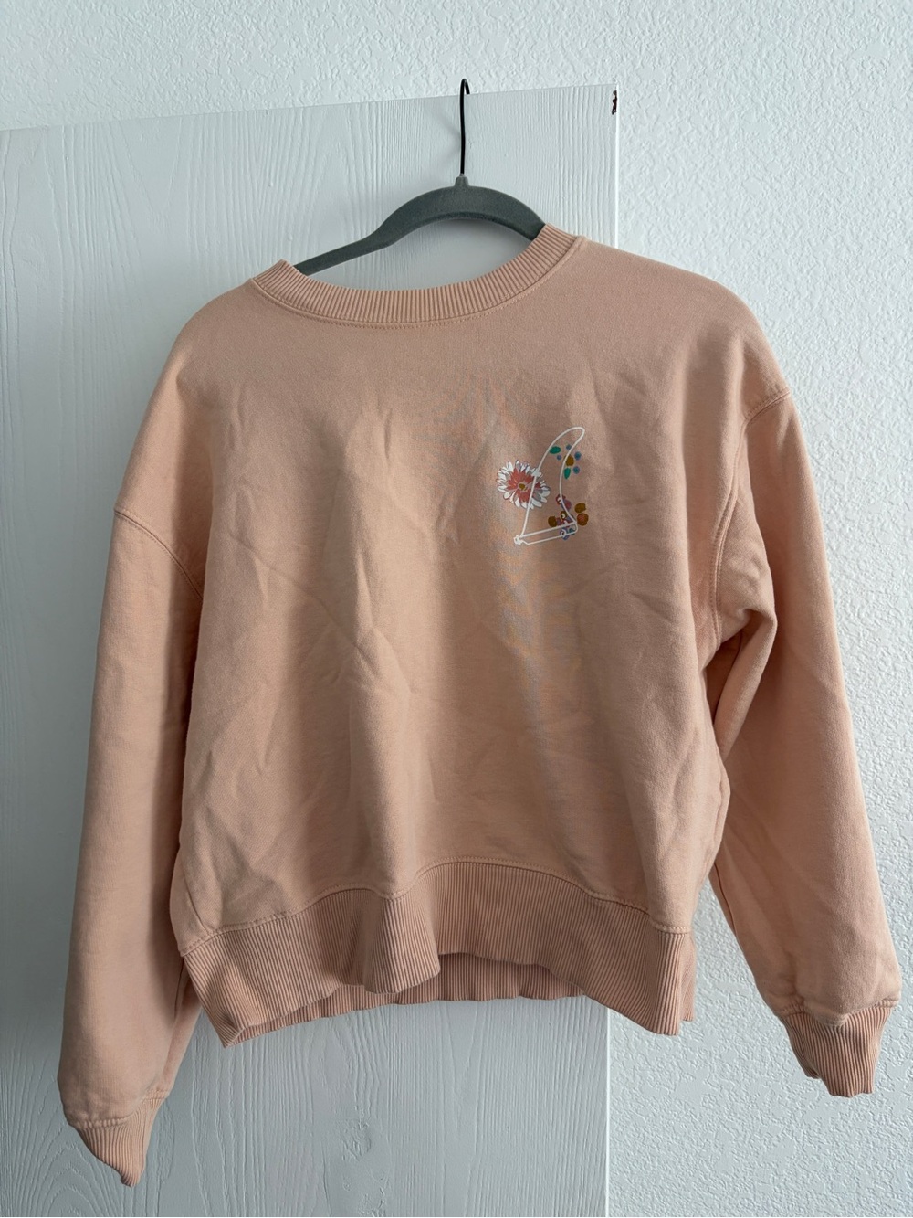 Her Waves  Crewneck Embroidered Sweatshirt
